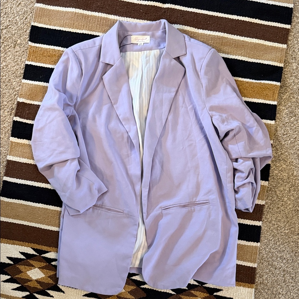 Lovely Lavender Open-Front Blazer Jacket